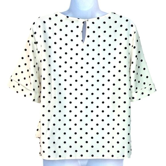 Tommy Hilfiger Harbor Polka Dot Waist Tie Relaxed Fit Womens Top NWOT Sz M - Picture 3 of 8